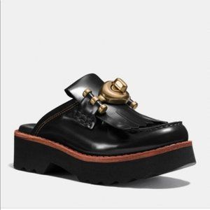 COACH 1941 Black Turnlock Creeper Slide Shoes